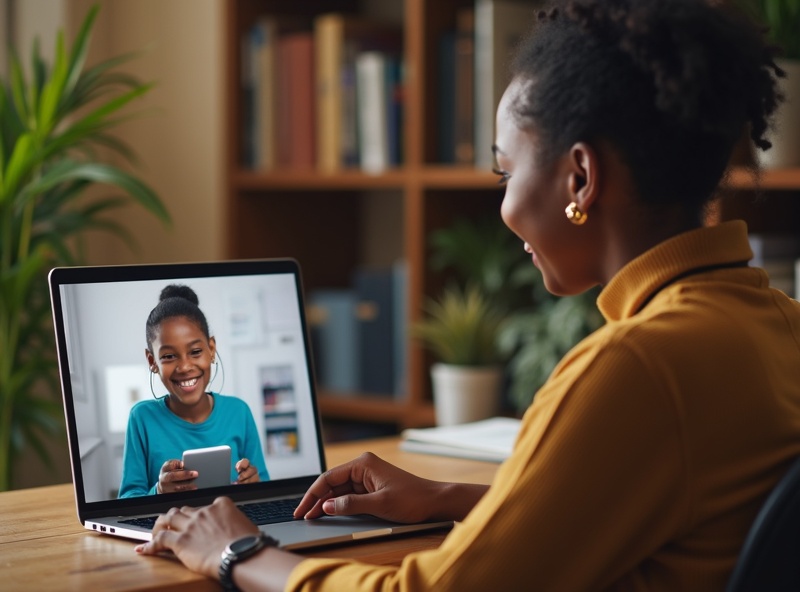 Tutor engaging with student